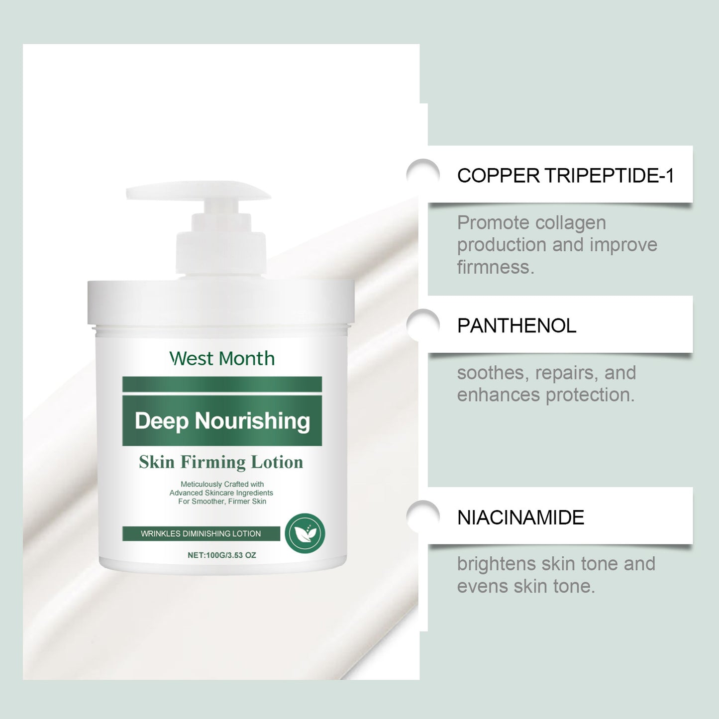 West&Month Firming Body Cream, Gentle Moisturizing Body Skin Body Moisturizing Daily Apply Body Cream