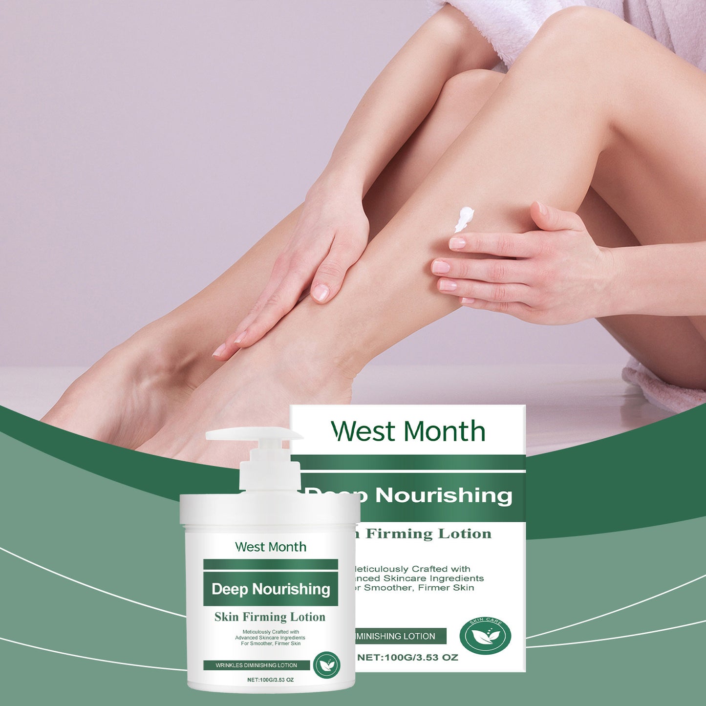 West&Month Firming Body Cream, Gentle Moisturizing Body Skin Body Moisturizing Daily Apply Body Cream