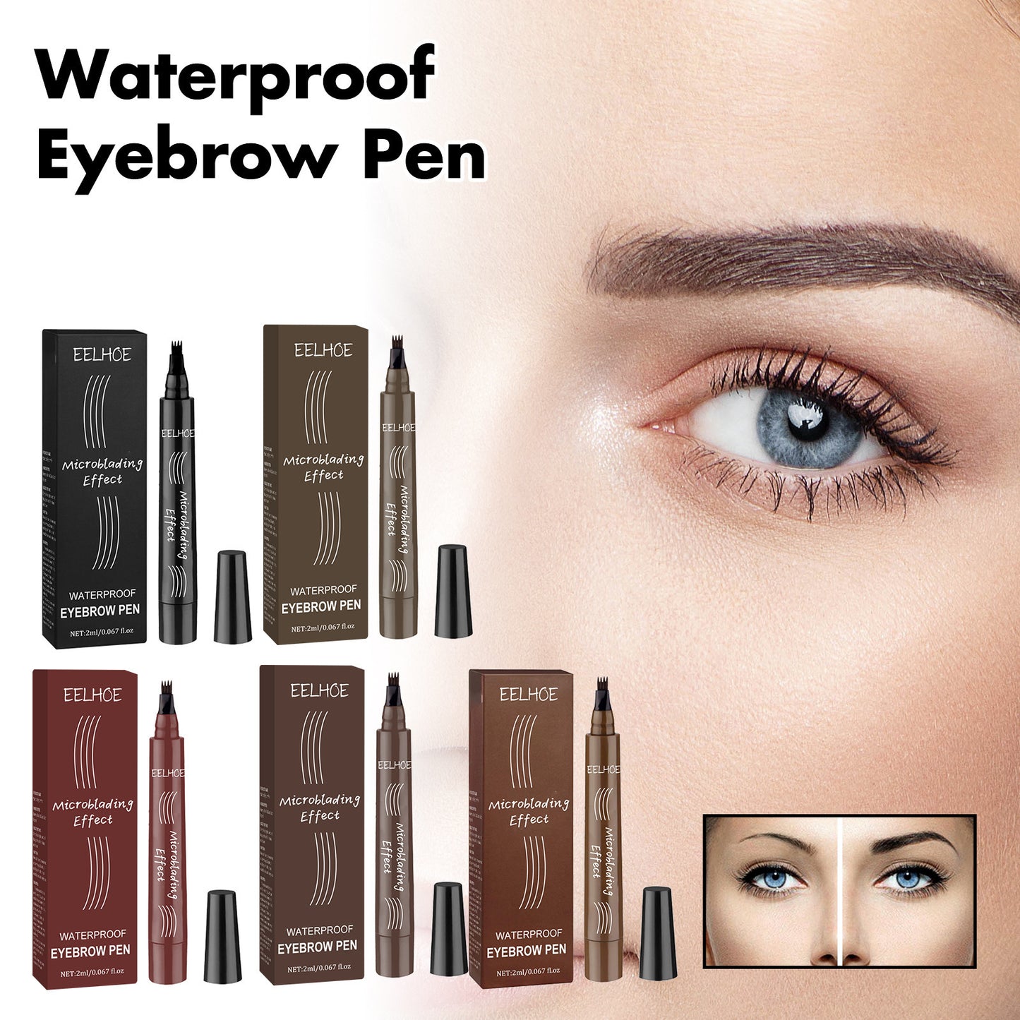 Four-fork Wild Water Eyebrow Pencil Modified Brow Style Waterproof And Sweat-proof