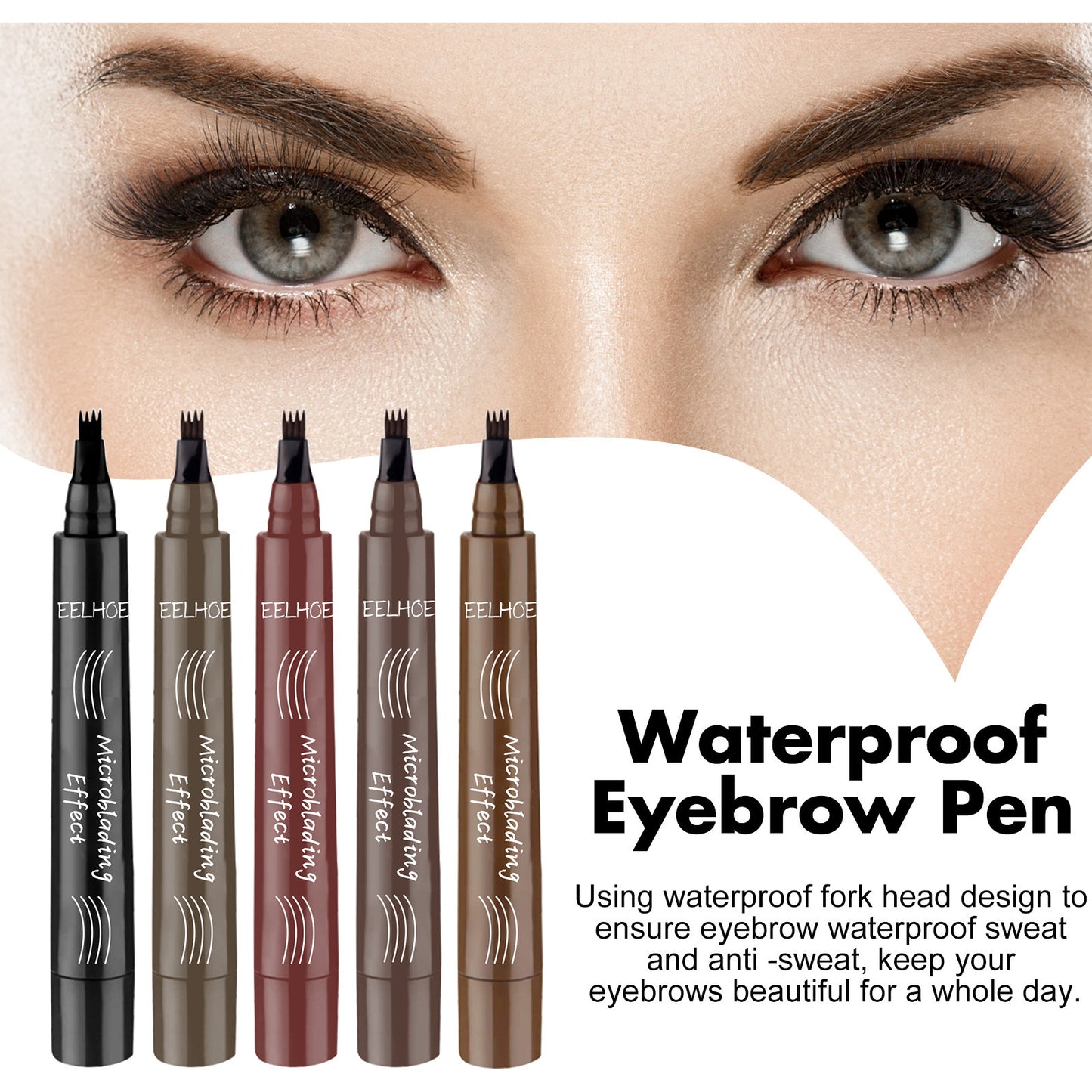 Four-fork Wild Water Eyebrow Pencil Modified Brow Style Waterproof And Sweat-proof